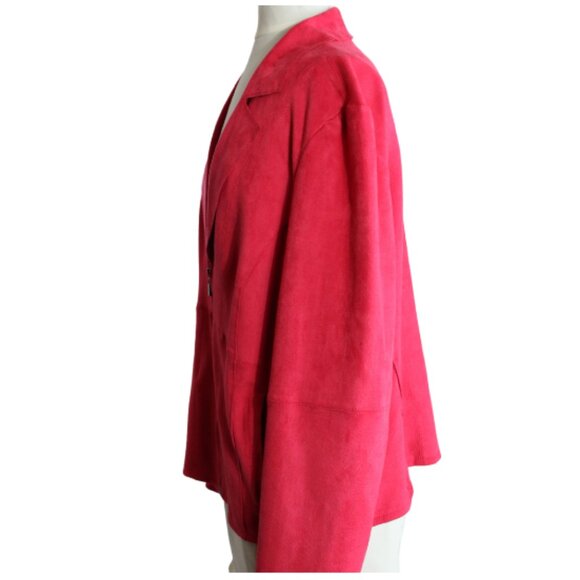 Conrad C SZ 12 Hot Pink Faux Suede Zip Up Women's Jacket - Picture 4 of 13